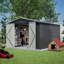 Grande remise de rangement extérieure en métal 10 pi x 10 pi - Cadre robuste et portes doubles verrouillables, remise de jardin toute saison pour la cour, la pelouse, les outils et l'équipement de patio, noir