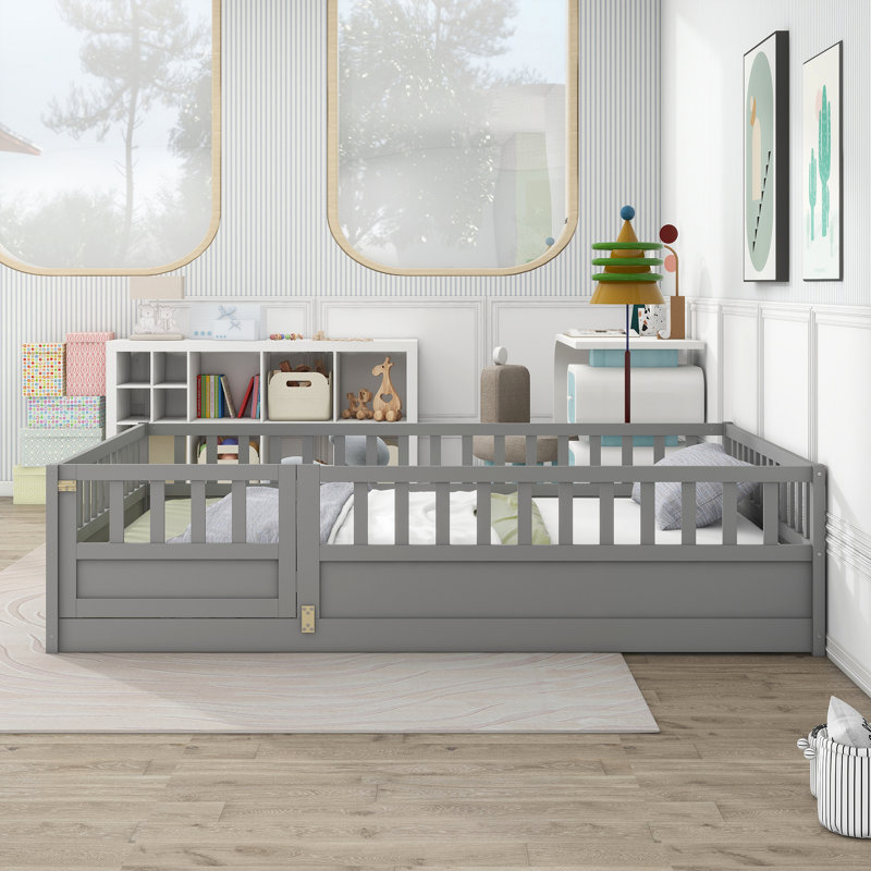 Lit double pleine grandeur, Gris, Lit double