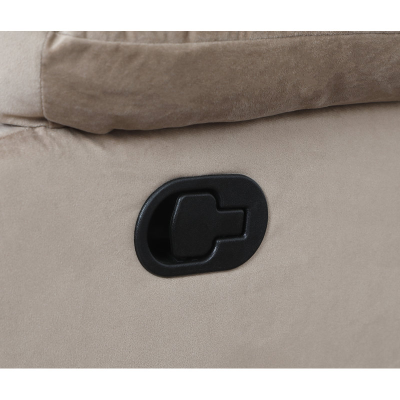 Aum Upholstered 81'' Reclining Sofa, Beige, 40" H x 81" W x 35" D