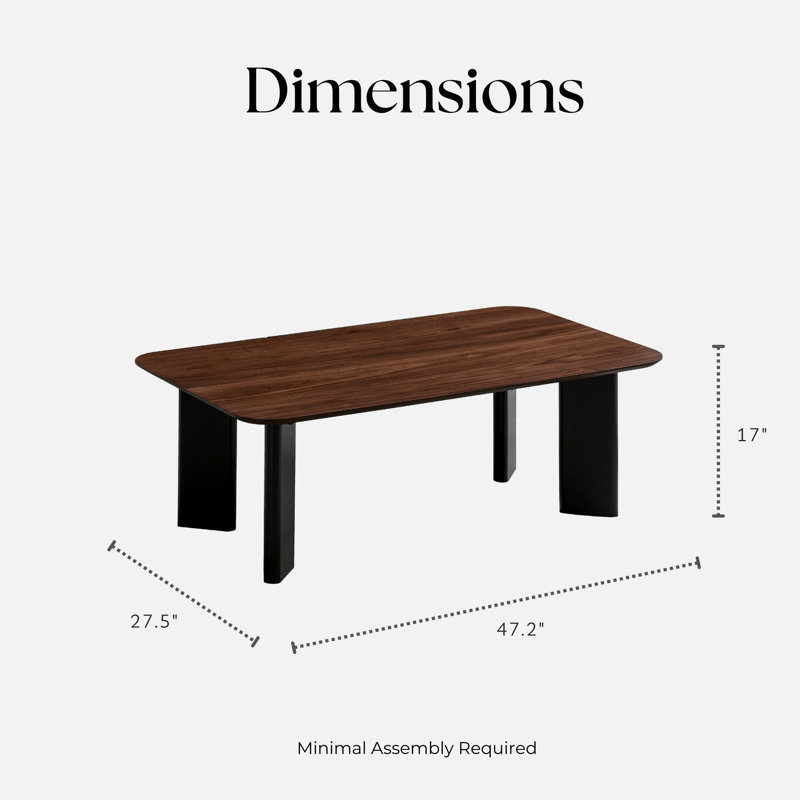 Table basse à 4 pieds Joss, Noyer