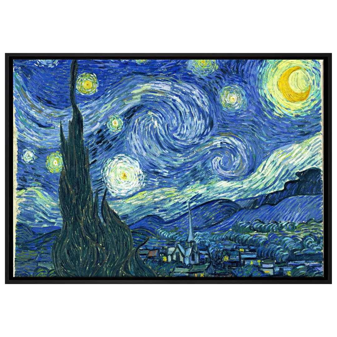 Gerahmter Kunstdruck Leinwandbild Die Sternennacht von Vincent Van Gogh