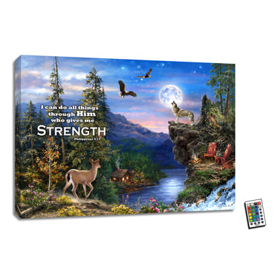Welcome to the Woods W/ Scripture 18 x 24 Fully Illuminated Color Change LED Print