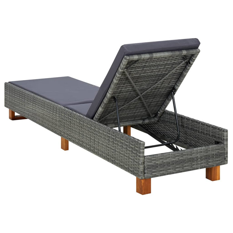 Chaise longue d'extérieur gris foncé gris foncé