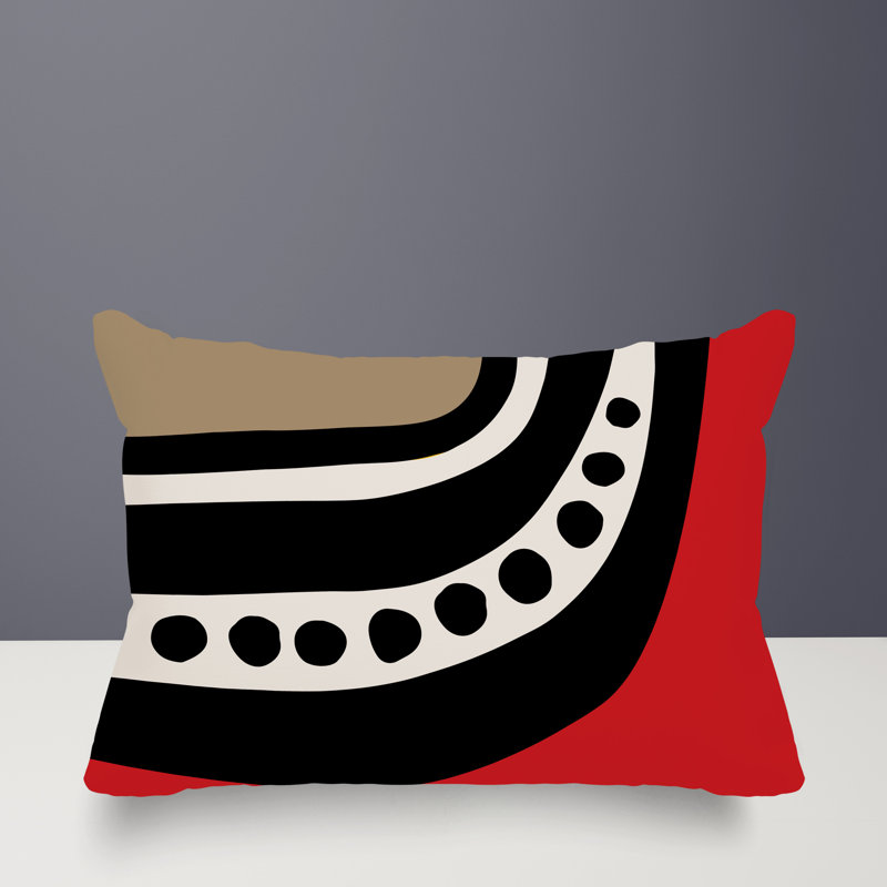 Coussin lombaire réversible intérieur / extérieur Sofi Minimalist, H 14 po x l 20 po, Rouge