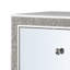 Table de chevet champagne pour l'amélioration de la chambre à coucher - 2 tiroirs, miroir, doublé de feutre 2 po glamour