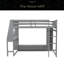 Lit mezzanine en bois avec bureau, étagères à rangement multiples, DEL et portemanteau suspendu-258595937