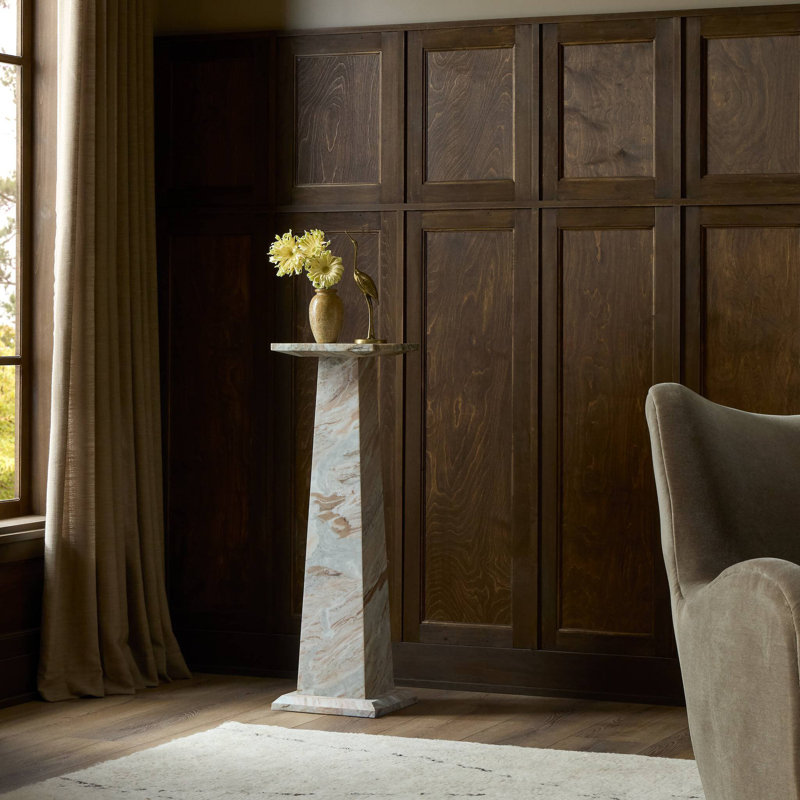 Piédestal Ellric 40 po, Beige Marble