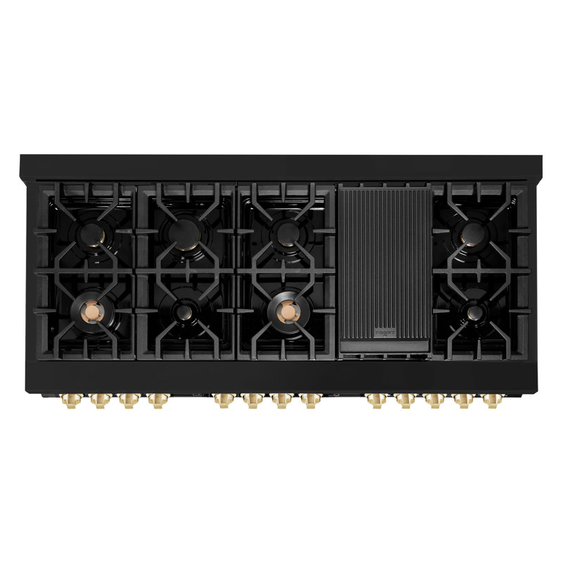 ZLINE Autograph 60" Legacy Dual Fuel Range, Black Stainless Steel and Gold