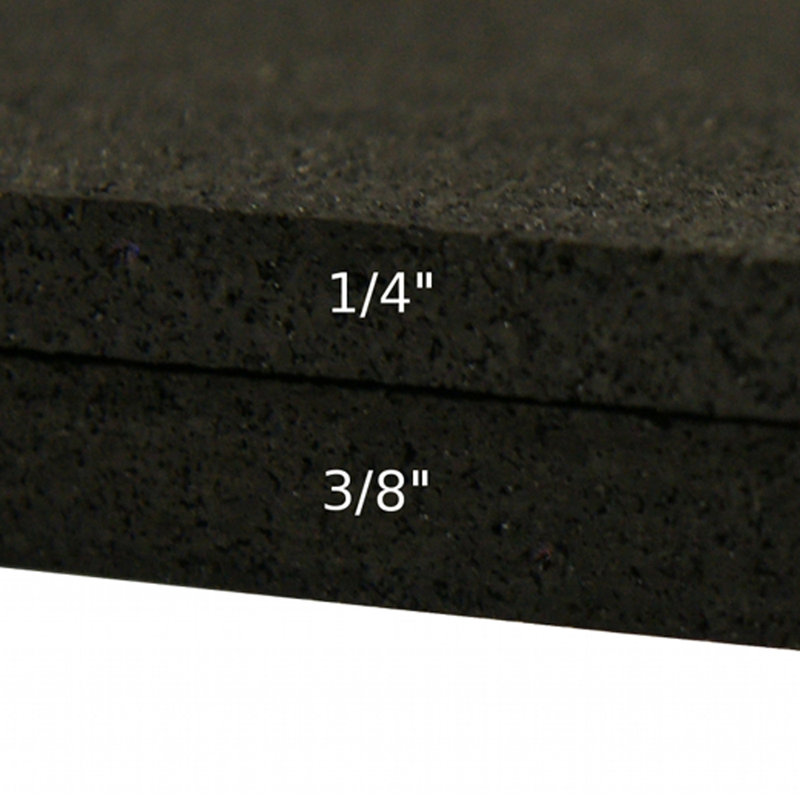 Black 96" x 48" Recycled Rubber Flooring Mat