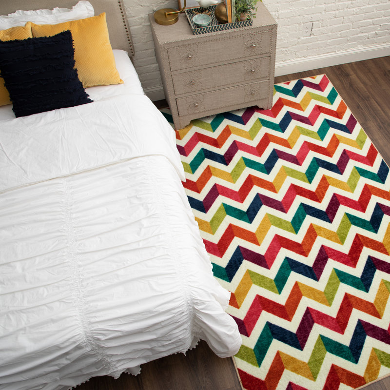 Latitude Run® Rory Chevron Red/Yellow Area Rug & Reviews | Wayfair
