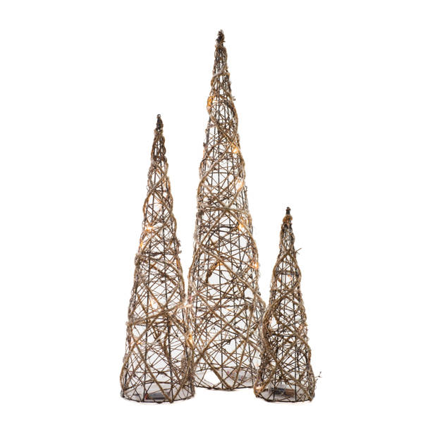 Sand & Stable 3 Piece Led Cone Tree Lighted Display Set & Reviews | Wayfair