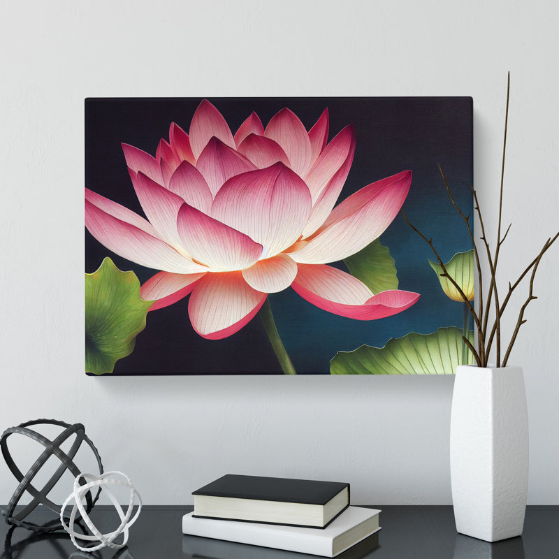 Stunning Lotus Flower - Wrapped Canvas, 50cm H x 76cm W x 3cm D