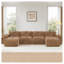 Canapé modulaire capitonné en velours Camel-468793903