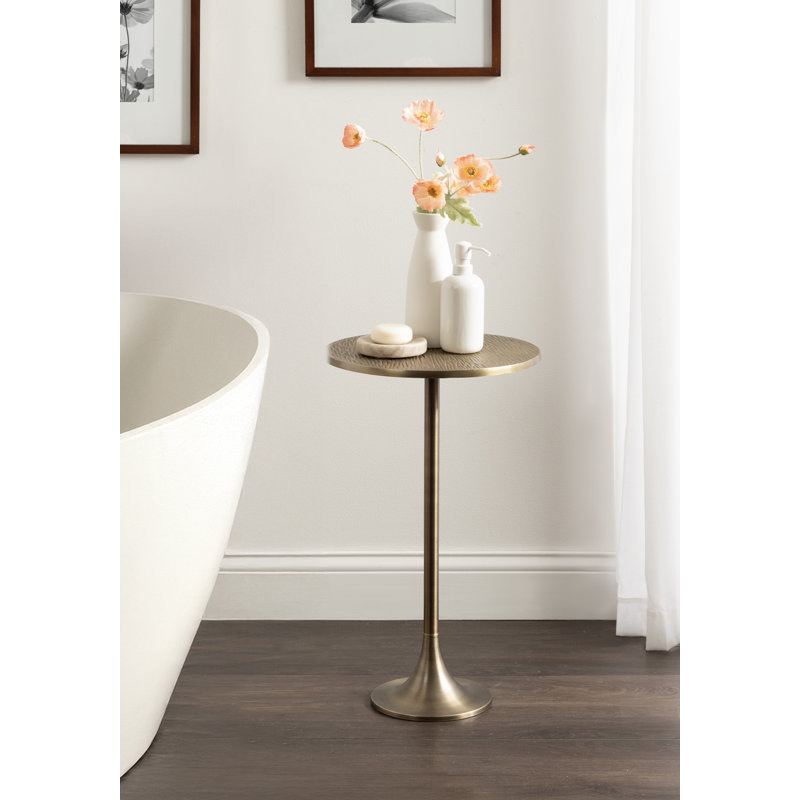 Table d'appoint ronde en fonte d'aluminium Baronet, Doré