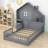 Ahyonna Lazelle 2 Drawers Wood House-Shape Platform Bed with Shelves and a set of Sockets-466129644-466129647