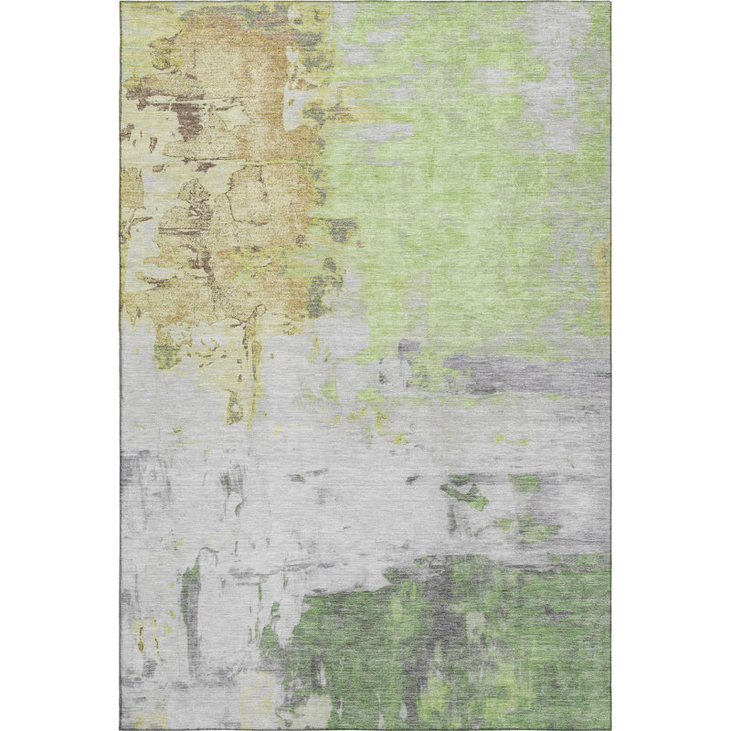 Tapis abstrait lavable à la machine de qualité supérieure AMF1978, Rectangle 5 pi x 7 pi 6 po