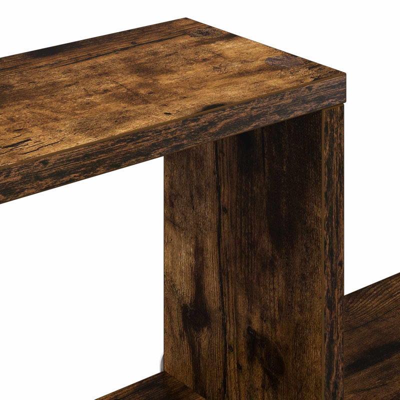  Wall-Mounted TV Shelf with Shelf with Storage Engineered Wood Shelves, Smoked Oak, 94 cm H x 160 cm L x 15 cm D