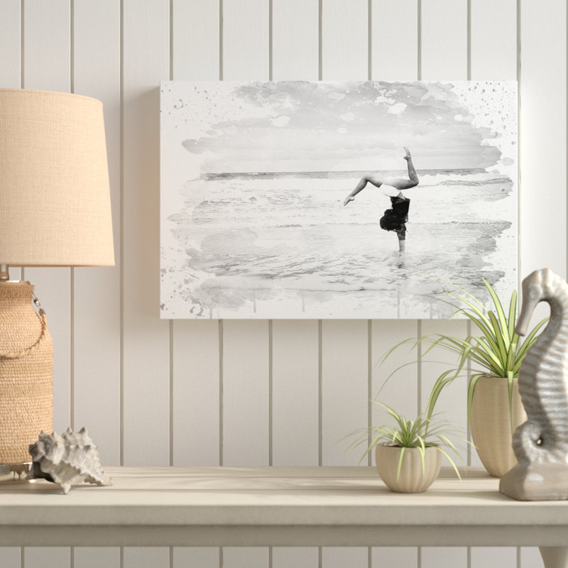 Seascape Beach Gymnastics Fitness - Wall Art, 40cm H x 60cm W, Wrapped Canvas