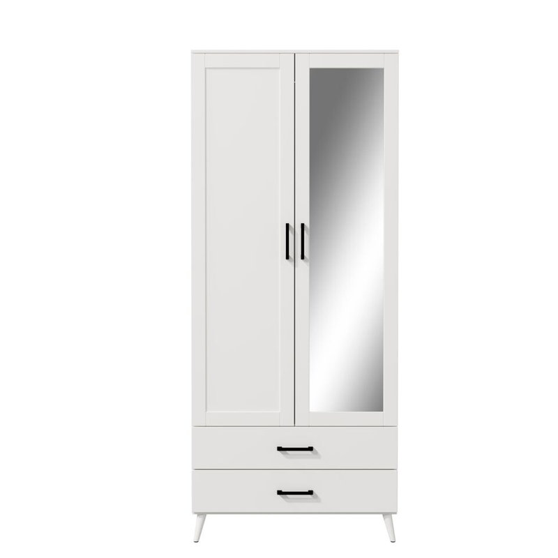 Bostick Solid Wood Wardrobe, White