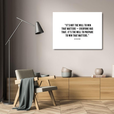 Trinx ArtsyQuotes Gallery Wrapped Canvas Art Titled: Paul Bryant Quote: The Will to Win