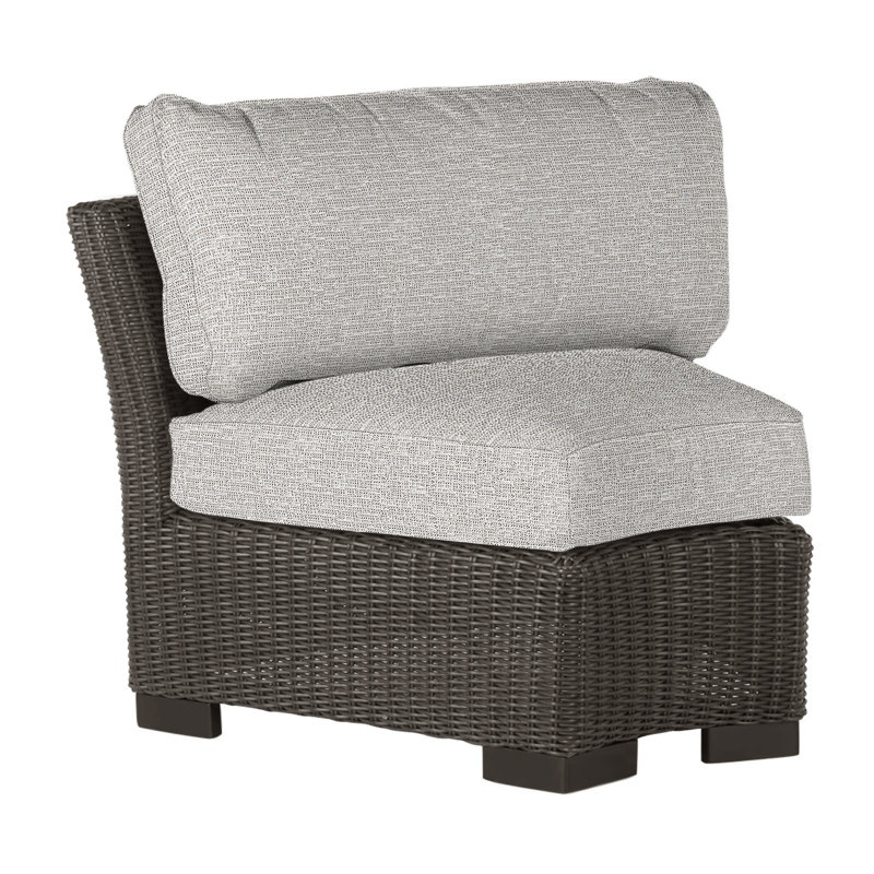 Club Woven Patio Chair with Cushions, Black Walnut, No Welt, Rollo Cream