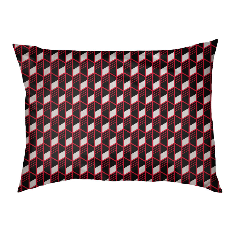 Coussin pour chien Byrge, Moyen (L 29,5 po x P19,5 po x H 9,5 po), Rouge / Noir