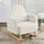 Chaise berçante d'appoint avec dossier incurvé et coussin, confort ultime pour votre maison, velours en peluche