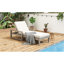 Chaises longues extérieures, dossier ajustable, 5 places. Chaises longues de patio pour piscine, jardin, terrasse, pelouse, grises. Bois et tissu. 22 kg, 400 unités offertes. Sécurité garantie.
