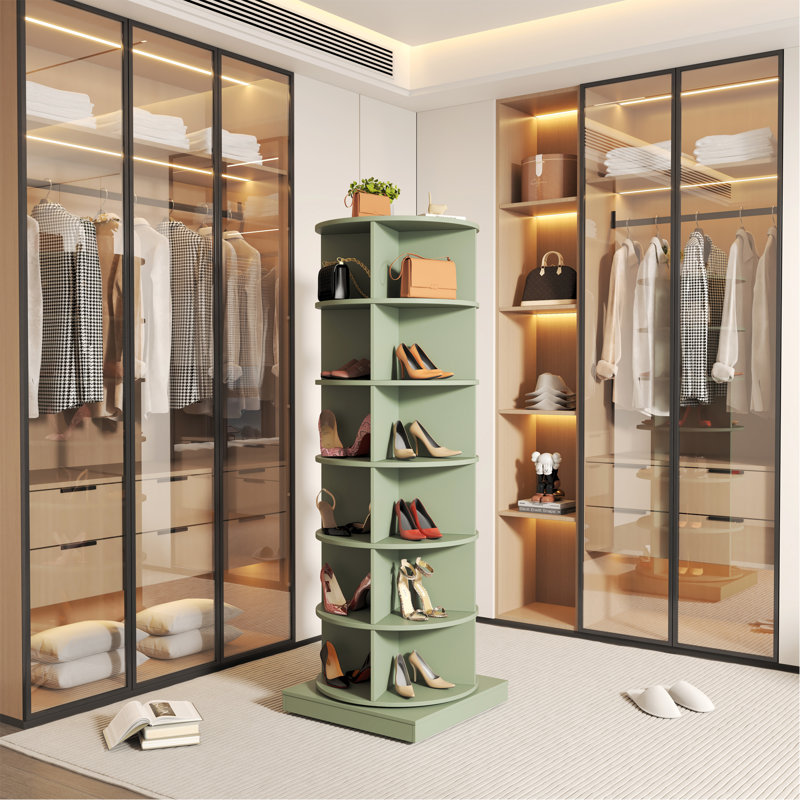 Green Rotating Shoe Cabinet 6 Layers, Green