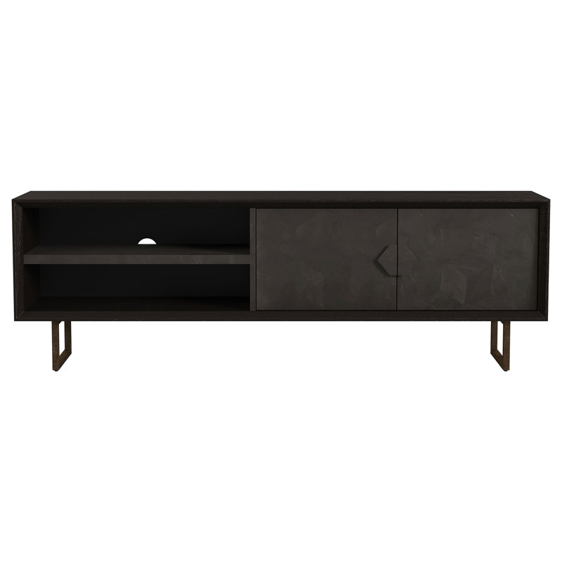 Manaya Charcoal Black 2-Door TV Stand