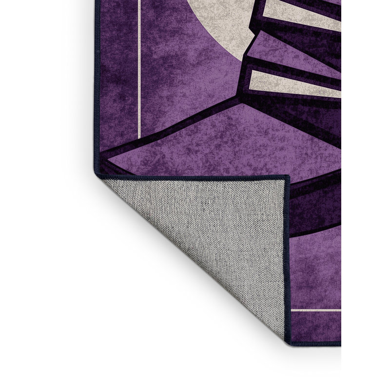 Tapis abstrait moderne et contemporain lavable à la machine en mauve Tribeca, 7x10