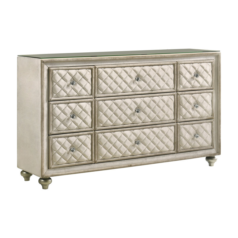 Commode, velours beige