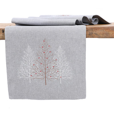 Jadiel Festive Trees Embroidered Table Runner