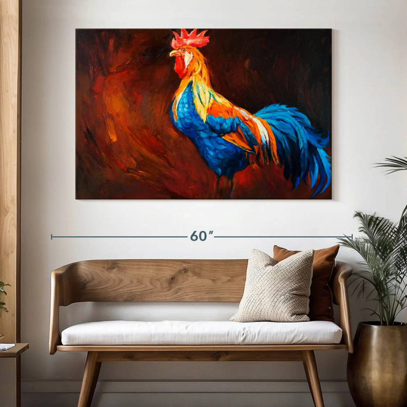 Brampt Rooster Chicken, 34" H x 51" W