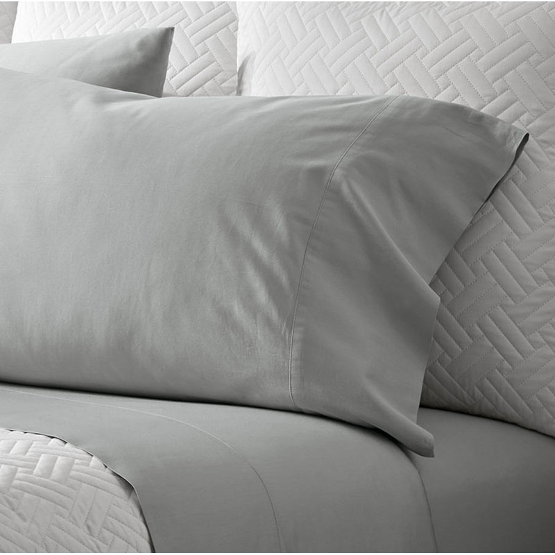 Signature Washed Pillowcase Set, Shore, King Pillowcase