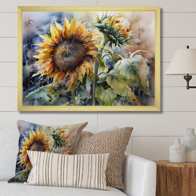 Yellow Sunflower Symphony IV - Sunflower Framed Prints