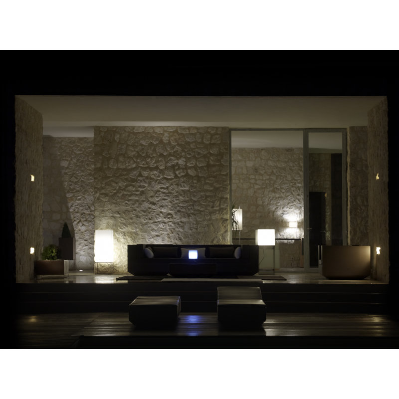 Vela Matte Ice White Plug-In LED Outdoor Floor Lamp, 35.5'' H x 15.75'' W x 15.75'' D