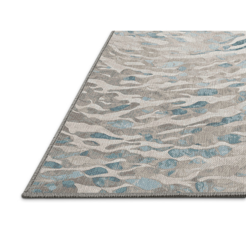 Tapis gris lavable à la machine, Rectangle 2 pi x 3 pi