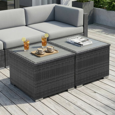 Kivan Square Metal Outdoor Side Table , 27.4'' in. W 27.4'' in. D