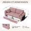 Causeuse en chenille de 67,76 po de largeur avec rangement caché, porte-gobelets et ports USB intégrés-807310286