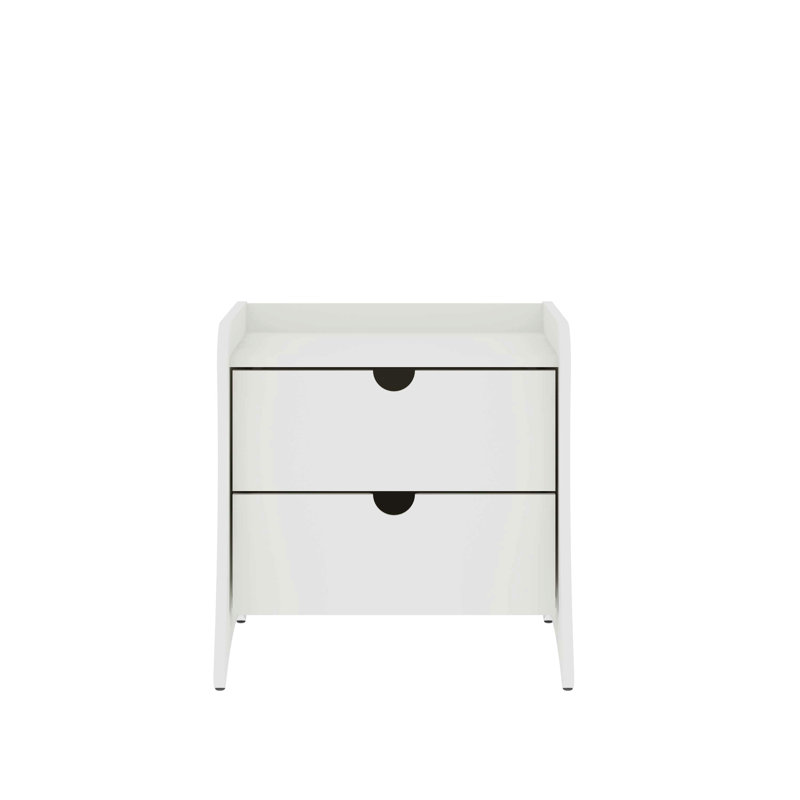 Table de chevet moderne en blanc, Blanc