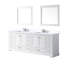Meuble-lavabo double l 84 po x P 22 po, comptoir en quartz blanc, ensemble de robinets et miroirs de 34 po-1735415291