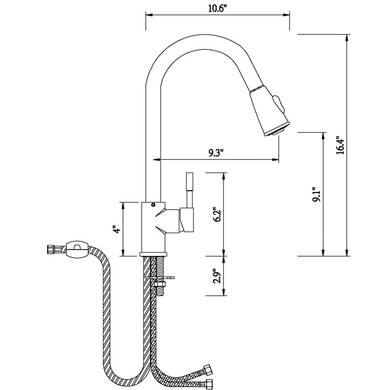 Laguna Brass Pull Down Kitchen Faucet, Oil rubbed bronze