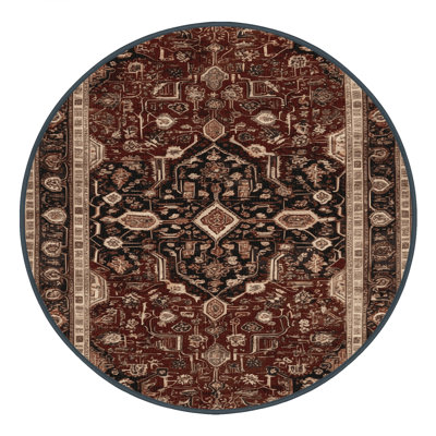 Tapis persan noir lavable à la machine