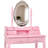 Vanity Desk Set With Mirror, Light Modes, And Cushioned Stool, 4-Drawer Wooden Makeup Table For Bedrooms-325269643