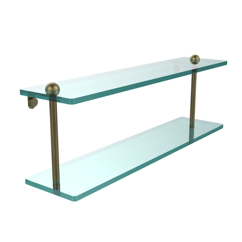 Morosini 2 Piece Tiered Shelf, Antique Brass, 22"