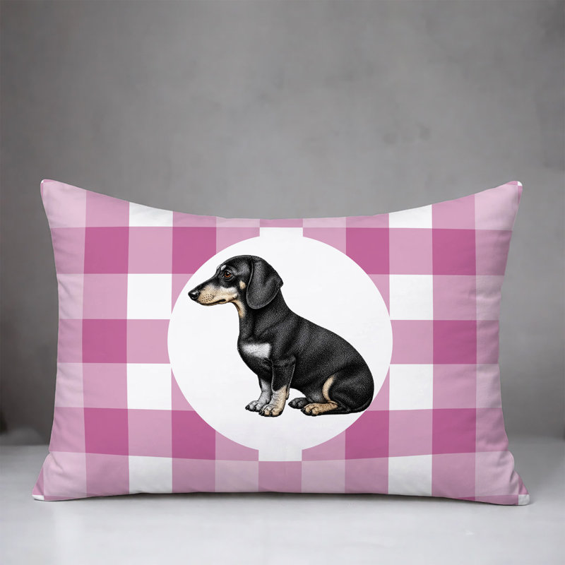 Coussin réversible intérieur / extérieur Dachshund Dog, 25 x 18, Magenta