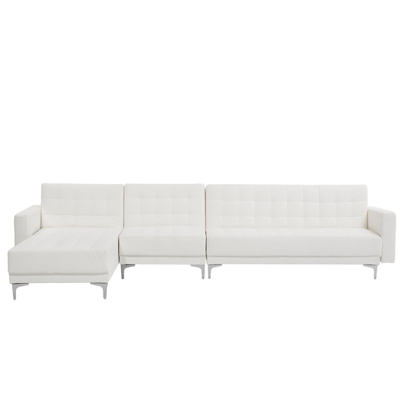 Finnegan 5 Seater Faux Leather Sofa Bed, Left