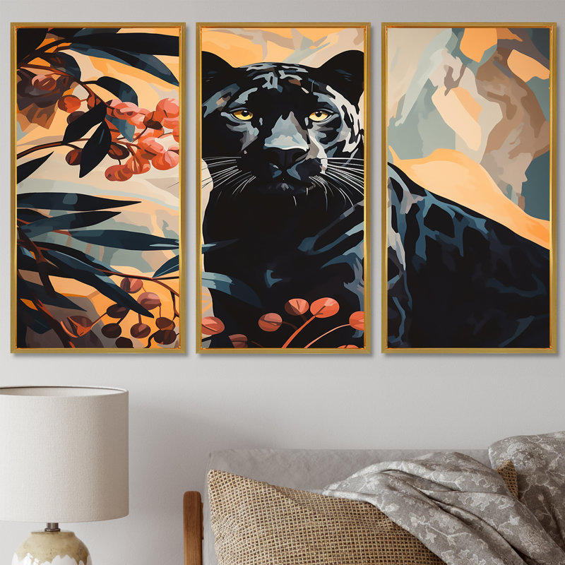 Ensemble d'art mural Drye, Cadre flottant doré, H 28 po x l 36 po x P 1 po