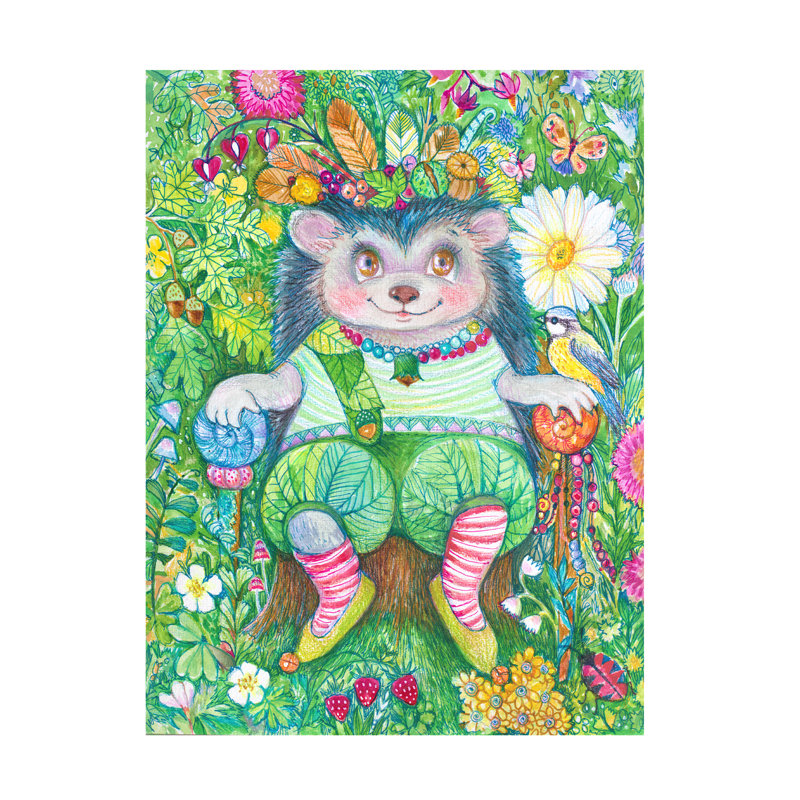 Art sur toile Oxana Zaika Hedgehog, H 19 po x l 14 po